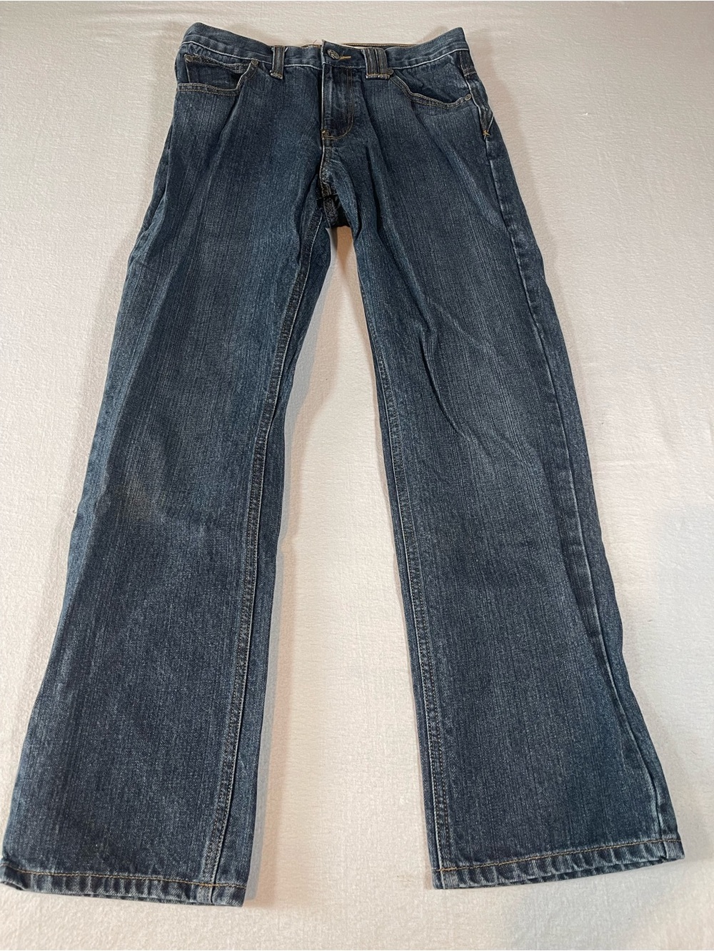 Raw Edge Boys Dark Blue Straight-Leg Jeans Size 16